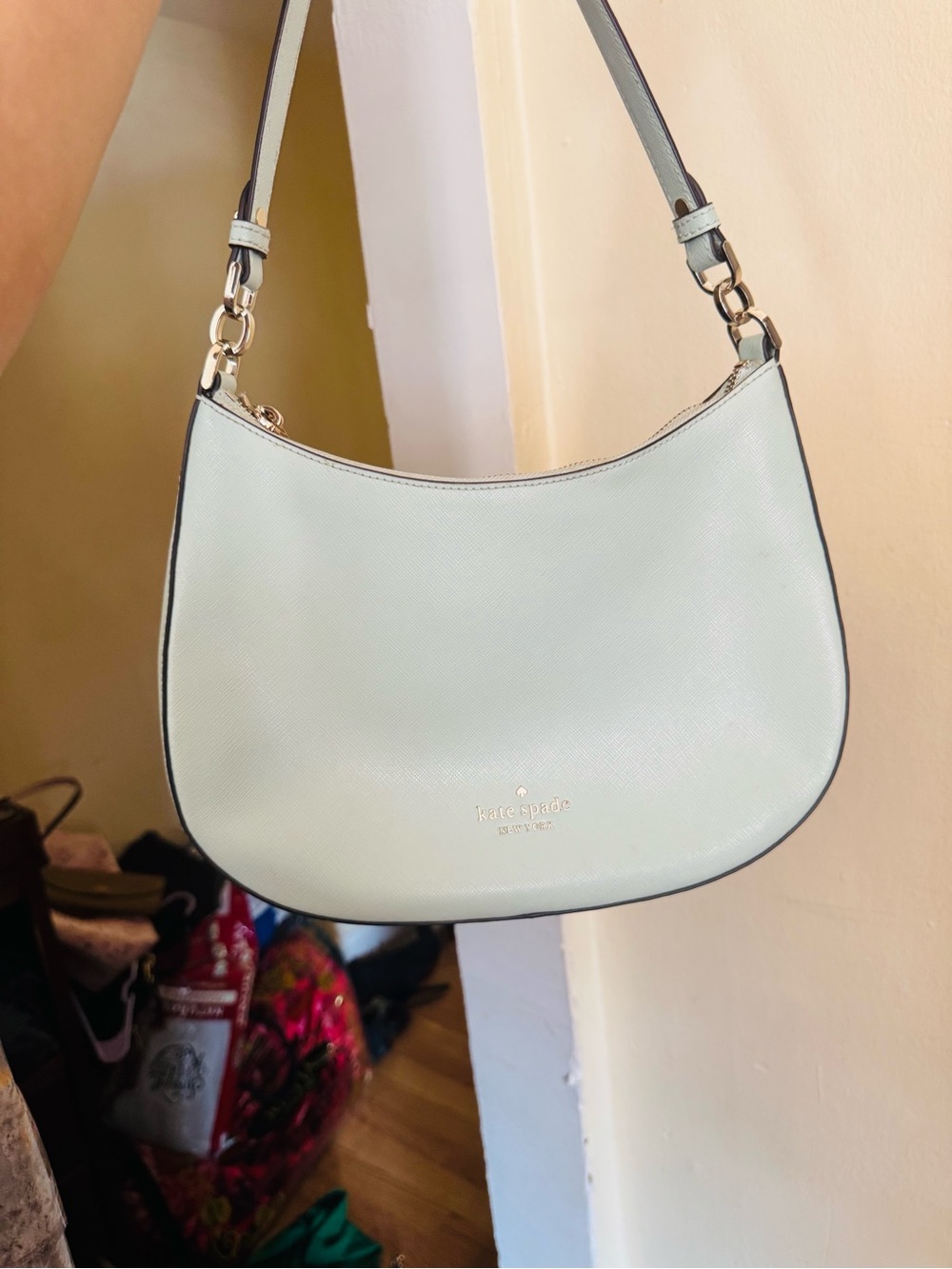 kate spade Light Blue Pebbled Leather Shoulder Bag - Picture 5 of 7